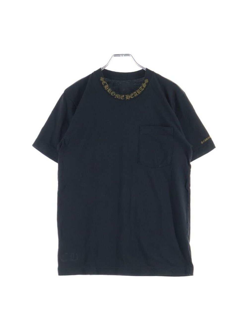 Chrome Hearts Neck Logo Print Chest Pocket Crew Short Sleeve T-Shirt Black